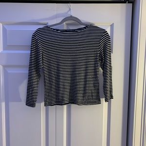 Brandy Melville Black & White Striped crop top